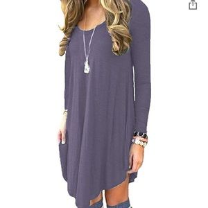 Purple long sleeved T-shirt Dress